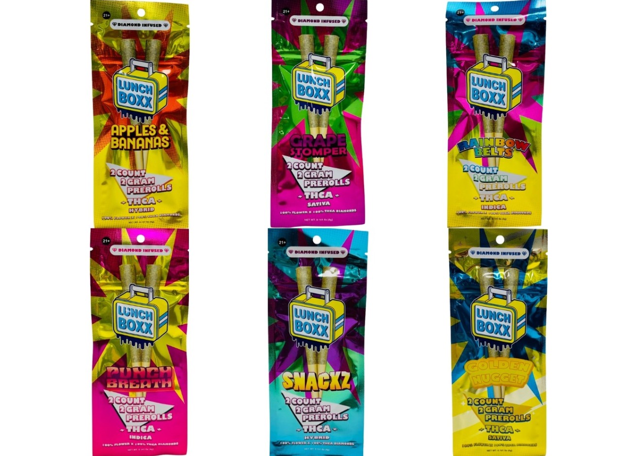 LUNCH BOX 2 GRAM THC-A DIAMOND INFUSED PRE-ROLLS (2CT PACK)