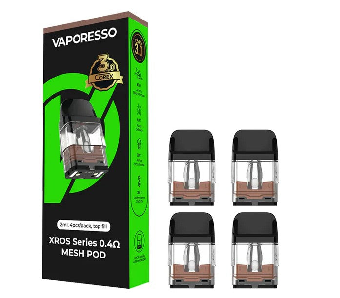 VAPORESO COREX 3.0 XROS SERIES 0.4 OHM MESH POD 2ML (4PC/PACK)