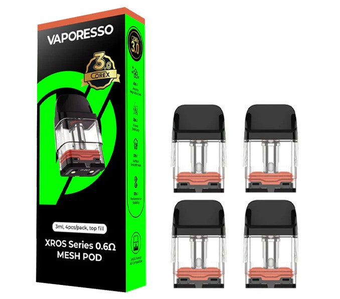 VAPORESO COREX 3.0 XROS SERIES 0.6 OHM MESH POD 2ML (4PC/PACK)