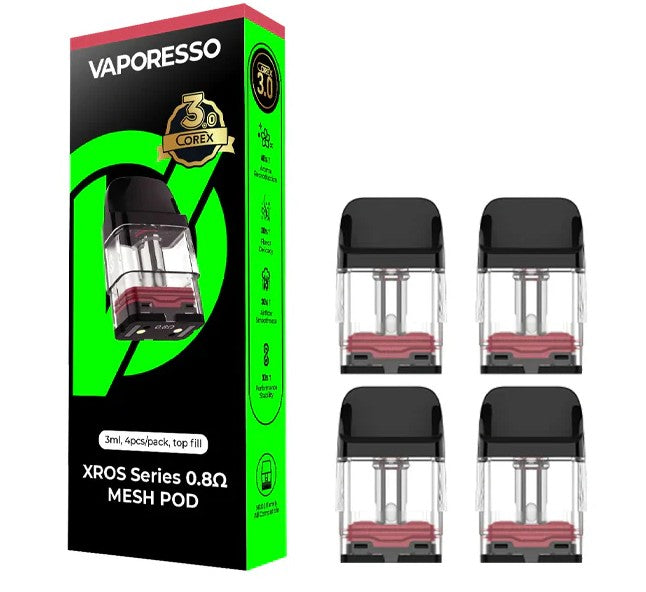 VAPORESO COREX 3.0 XROS SERIES 0.8 OHM MESH POD 2ML (4PC/PACK)