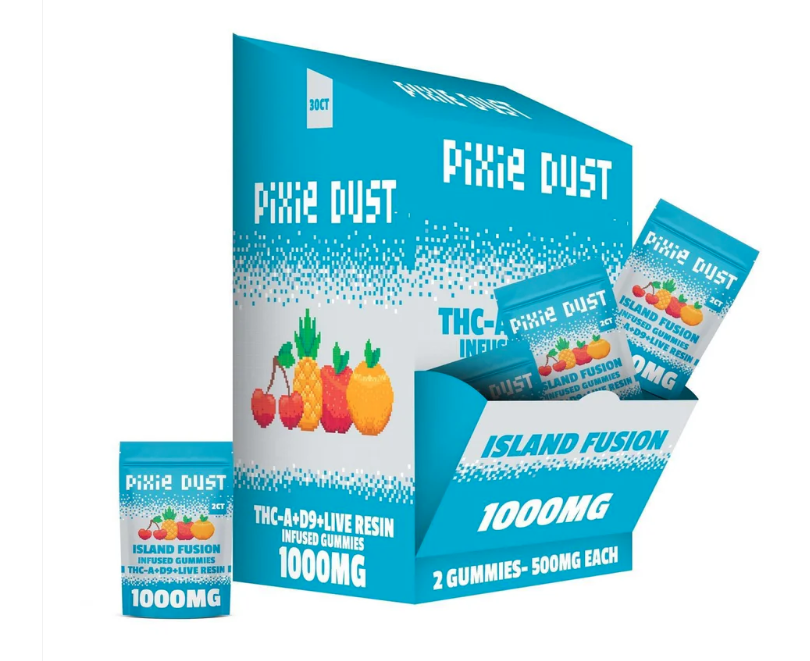 PIXIE DUST (THC-A + D9 + LIVE RESIN) INFUSED GUMMIES (1000MG / PACK) (30 CT DISPLAY)