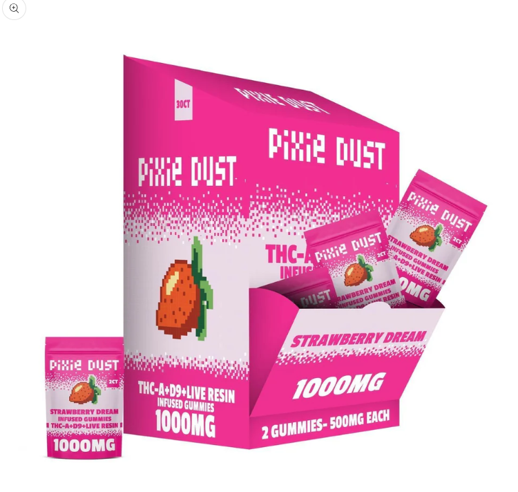 PIXIE DUST (THC-A + D9 + LIVE RESIN) INFUSED GUMMIES (1000MG / PACK) (30 CT DISPLAY)