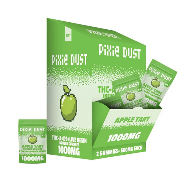 PIXIE DUST (THC-A + D9 + LIVE RESIN) INFUSED GUMMIES (1000MG / PACK) (30 CT DISPLAY)