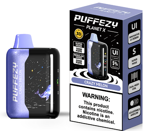 PUFFEZY PLANET X 25K 3D CURVE SCREEN DISPOSABLE VAPE (5CT DISPLAY)