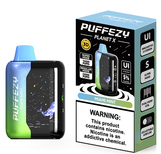PUFFEZY PLANET X 25K 3D CURVE SCREEN DISPOSABLE VAPE (5CT DISPLAY)
