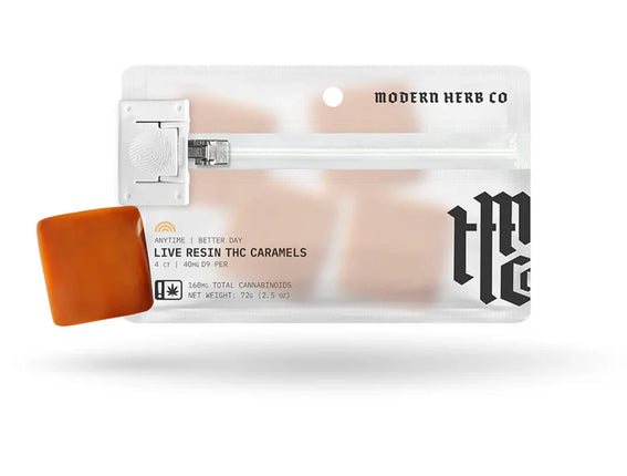 MODERN HERB CO LIVE RESIN D9 CARAMEL (40MG x 4CT/PACK)