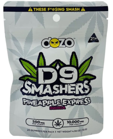 DOZO D9 SMASHERS 500MG/GUMMY 10,000MG PER POUCH