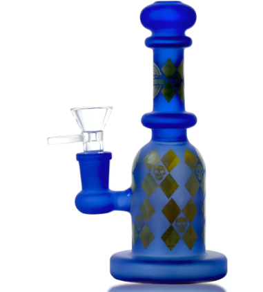 ON POINT SKULLS DESIGN 6.5" STRAIGHT TUBE SANDBLASTED BONG WATER PIPE