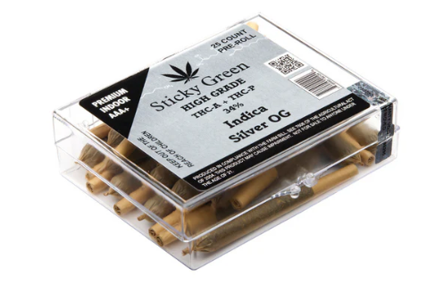 STICKY GREEN HIGH GRADE THC-A + THC-P (25CT PRE-ROLL) 1 GRAM EACH