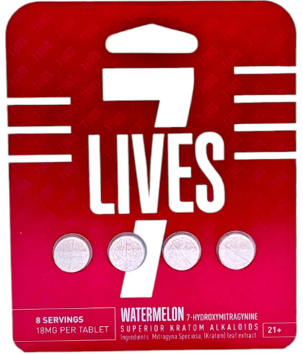 7-LIVES 7-HYDROXYMITRAGYNINE 18MG CHEWABLE TABLES (4 TABLETS/PACK)