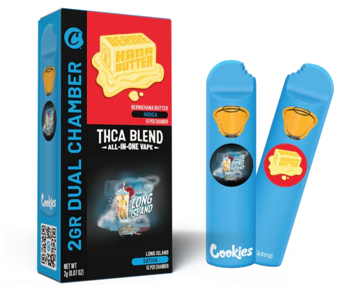 COOKIES DUAL CHAMBER 2G THCA BLEND ALL IN ONE DISPOSABLE Rising Wholesale Inc. COOKIES DUAL CHAMBER 2G THCA BLEND ALL IN ONE DISPOSABLE Rising Wholesale Inc.