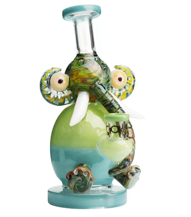LOOKAH GLASS 8inch " TRUNK UP & BLAZE ON ELEPHANT" WATER PIPE