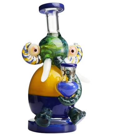 LOOKAH GLASS 8inch " TRUNK UP & BLAZE ON ELEPHANT" WATER PIPE