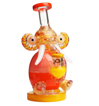 LOOKAH GLASS 8inch " TRUNK UP & BLAZE ON ELEPHANT" WATER PIPE