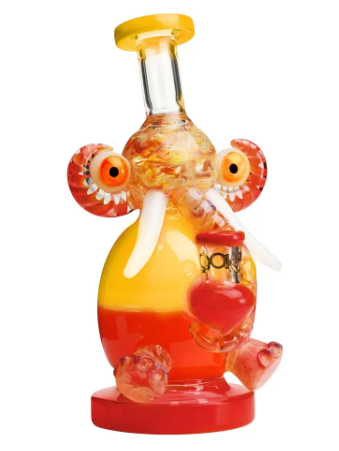 LOOKAH GLASS 8inch " TRUNK UP & BLAZE ON ELEPHANT" WATER PIPE