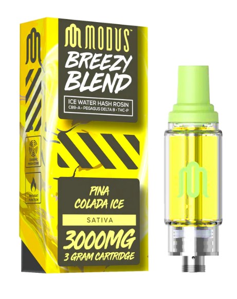 MODUS BREEZY BLEND (ICE WATER HASH ROSIN CB9-A + PEGASUS D8 + THC-P) 3 GRAM CARTRIDGE