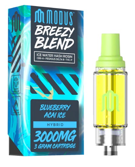 MODUS BREEZY BLEND (ICE WATER HASH ROSIN CB9-A + PEGASUS D8 + THC-P) 3 GRAM CARTRIDGE
