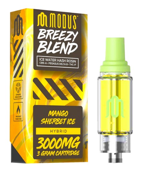 MODUS BREEZY BLEND (ICE WATER HASH ROSIN CB9-A + PEGASUS D8 + THC-P) 3 GRAM CARTRIDGE