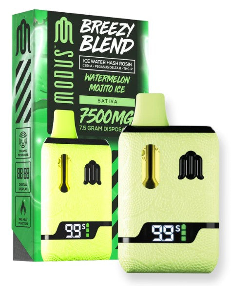 MODUS BREEZY BLEND (ICE WATER HASH ROSIN CB9-A + PEGASUS D8 + THC-P) 7.5 GRAM DISPOSABLE