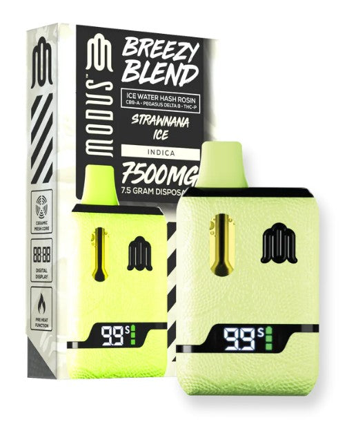 MODUS BREEZY BLEND (ICE WATER HASH ROSIN CB9-A + PEGASUS D8 + THC-P) 7.5 GRAM DISPOSABLE