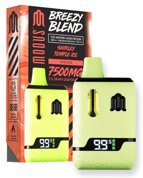MODUS BREEZY BLEND (ICE WATER HASH ROSIN CB9-A + PEGASUS D8 + THC-P) 7.5 GRAM DISPOSABLE