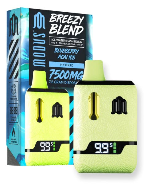 MODUS BREEZY BLEND (ICE WATER HASH ROSIN CB9-A + PEGASUS D8 + THC-P) 7.5 GRAM DISPOSABLE