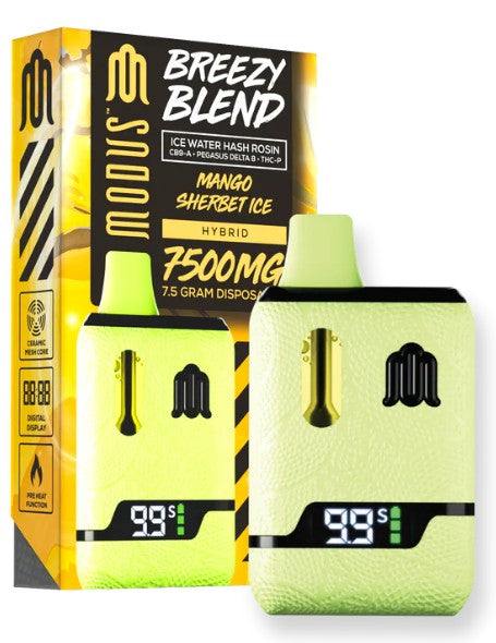 MODUS BREEZY BLEND (ICE WATER HASH ROSIN CB9-A + PEGASUS D8 + THC-P) 7.5 GRAM DISPOSABLE