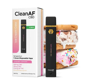 CLEAN AF CBD FULL SPECTRUM CANNABIS TERPENES 1G DISPOSABLE VAPE (500MG CBD + 25MG CBG + 2.5MG D9)