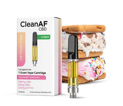 CLEAN AF CBD FULL SPECTRUM CANNABIS TERPENES 1G CARTRIDGE (500MG CBD + 25MG CBG + 2.5MG D9)