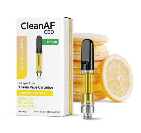 CLEAN AF CBD FULL SPECTRUM CANNABIS TERPENES 1G CARTRIDGE (500MG CBD + 25MG CBG + 2.5MG D9)