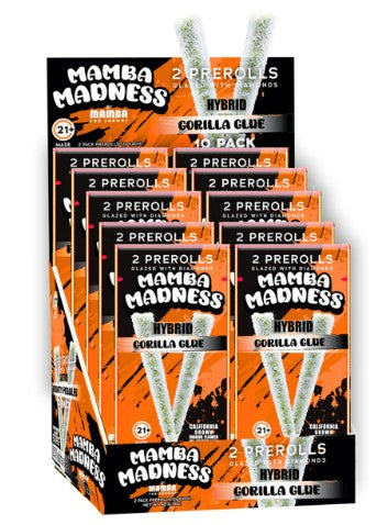 MAMBA MADNESS THC-A DIAMOND COATED 2 X 2 GRAM PRE ROLLS / PACK