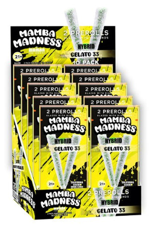 MAMBA MADNESS THC-A DIAMOND COATED 2 X 2 GRAM PRE ROLLS / PACK