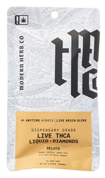 MODERN HERB CO 1G LIVE RESIN THC-A LIQUID DIAMONDS CARTRIDGE