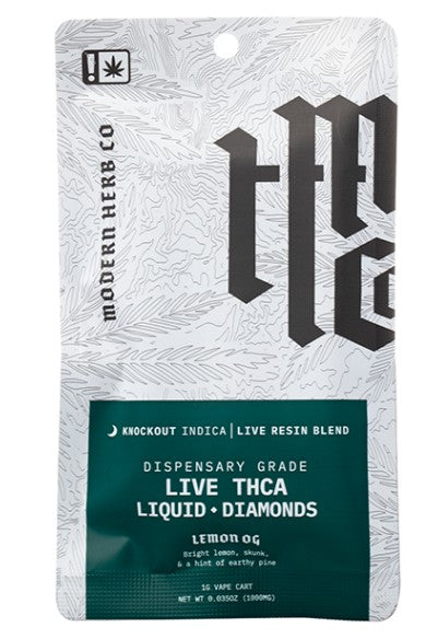 MODERN HERB CO 1G LIVE RESIN THC-A LIQUID DIAMONDS CARTRIDGE