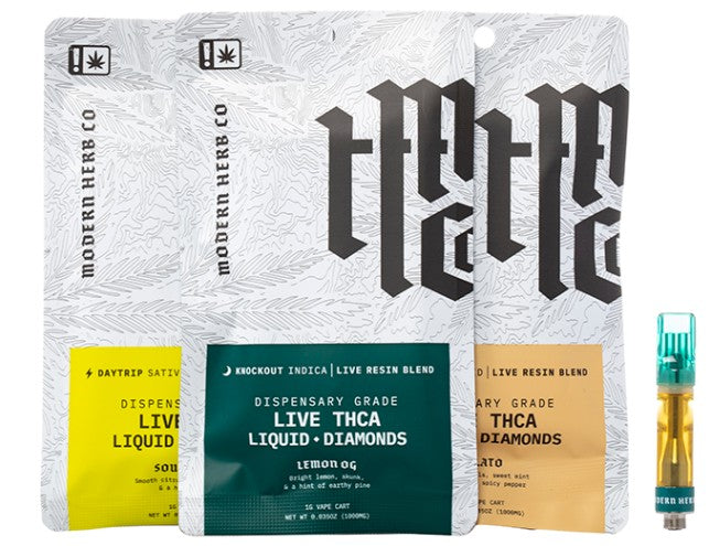 MODERN HERB CO 1G LIVE RESIN THC-A LIQUID DIAMONDS CARTRIDGE