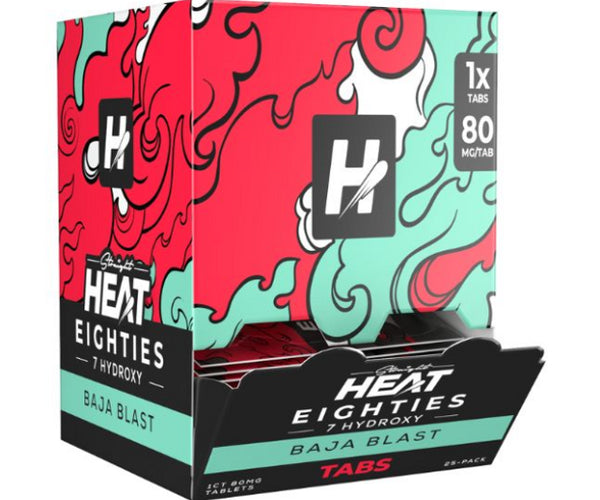 STRAIGHT HEAT EIGHTIES 80MG 7 HYDROXY CHEWABLE TABLETS (25CT BOX