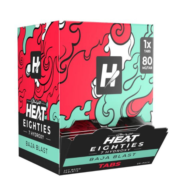 STRAIGHT HEAT EIGHTIES 80MG 7 HYDROXY CHEWABLE TABLETS (25CT BOX)