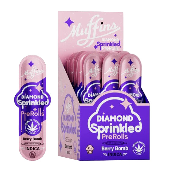MUFFINS 1.25 GRAM THC-A DIAMOND SPRINKLED PRE ROLLS (50CT/BOX, 62.5G/BOX)