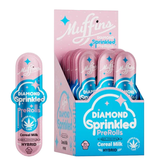 MUFFINS 1.25 GRAM THC-A DIAMOND SPRINKLED PRE ROLLS (50CT/BOX, 62.5G/BOX)