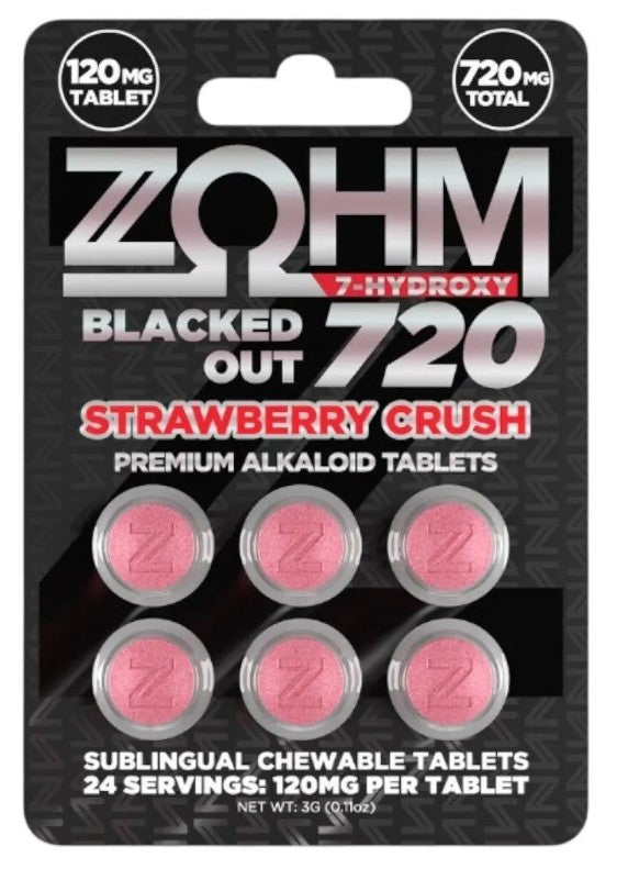 ZOHM BLACK OUT 7-HYDROXY 120MG CHEWABLE TABLETS (6CT PACK)