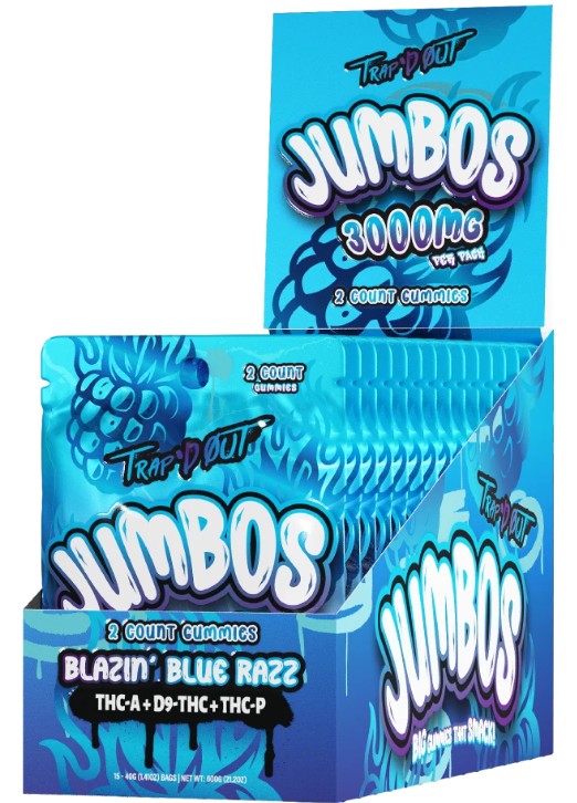 TRAP'D OUT JUMBOS 30000MG THC-A + D9+ THC-P GUMMIES BAG (2CT BAG)