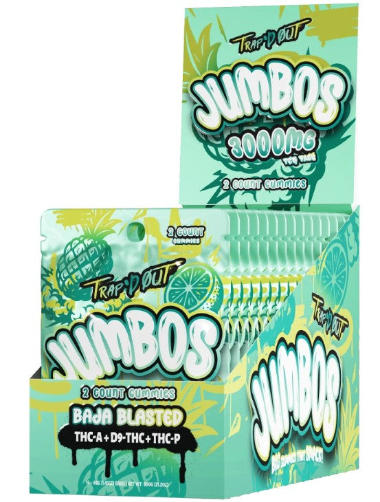 TRAP'D OUT JUMBOS 30000MG THC-A + D9+ THC-P GUMMIES BAG (2CT BAG)