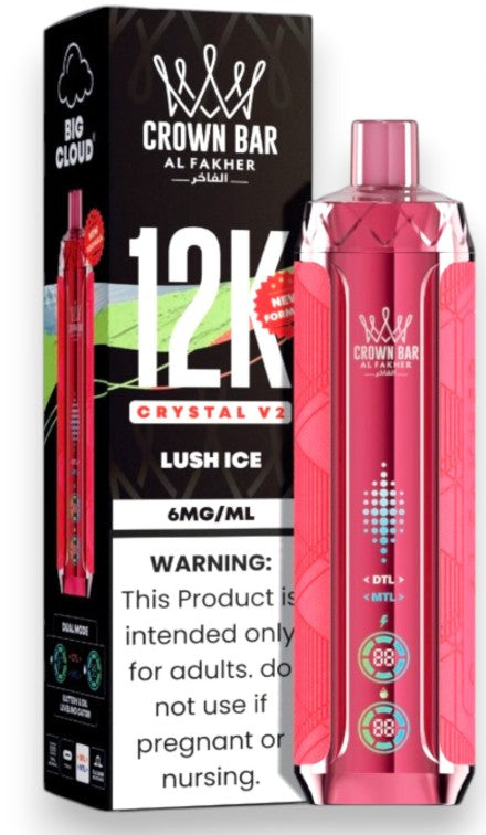 CROWN BAR AL FAKHER 12K CRYSTAL V2 EDITION DISPOSABLE (5CT DISPLAY)