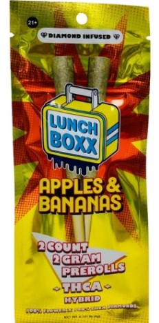 LUNCH BOX 2 GRAM THC-A DIAMOND INFUSED PRE-ROLLS (2CT PACK)