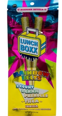 LUNCH BOX 2 GRAM THC-A DIAMOND INFUSED PRE-ROLLS (2CT PACK)