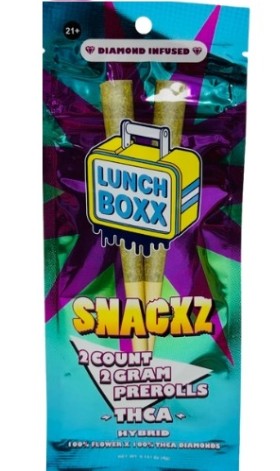 LUNCH BOX 2 GRAM THC-A DIAMOND INFUSED PRE-ROLLS (2CT PACK)