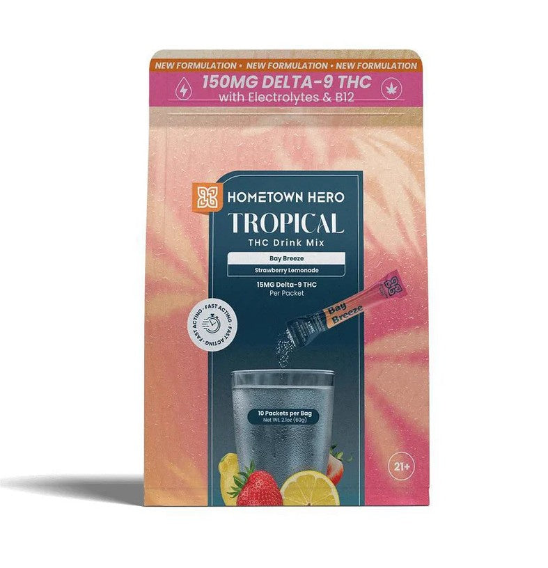 HOMETOWN HERO 15MG D9 TROPICAL DRINK MIX (10CT BAG)