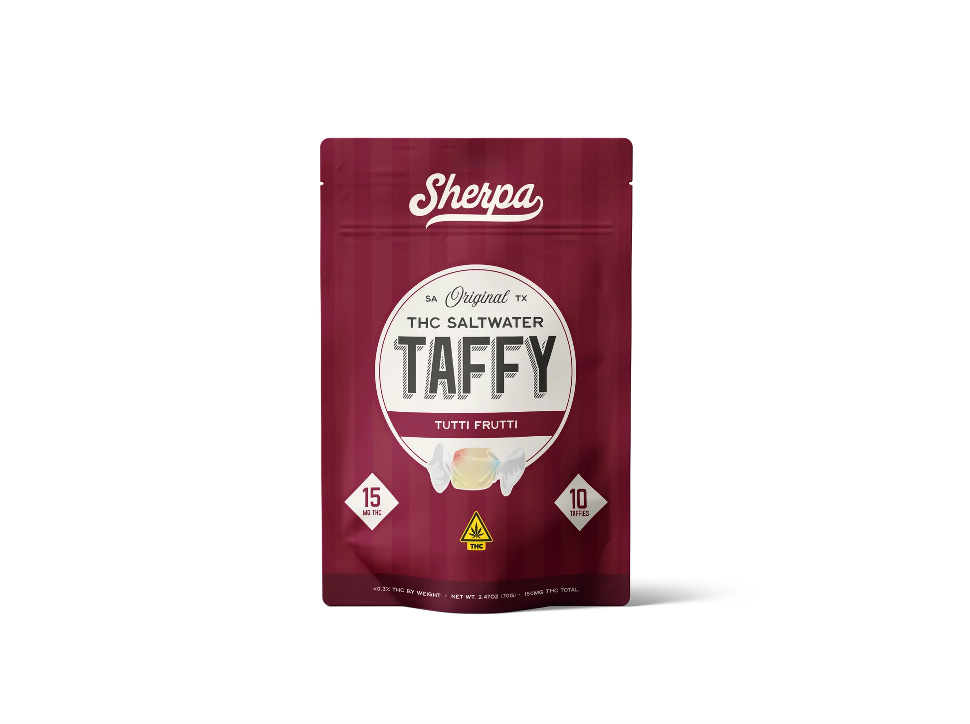 SHERPA 15MG THC SALTWATER TAFFY BAG (10CT X 15MG)