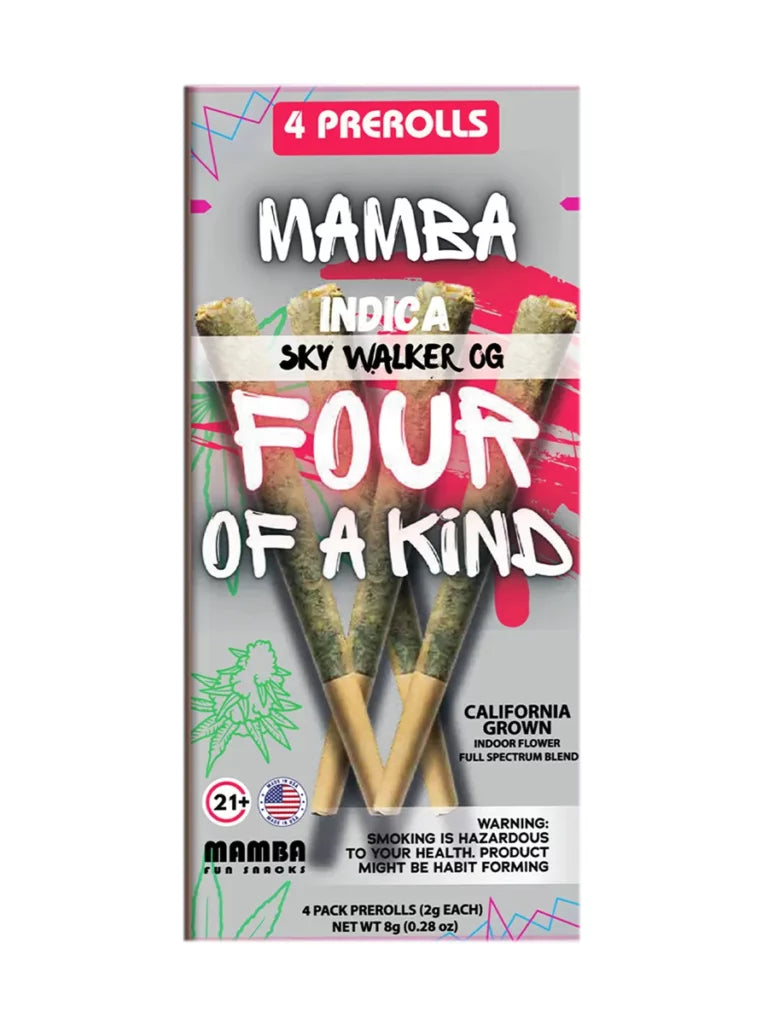 SAMBA FOUR OF A KIND 2G THC-A PRE ROLLS (4CT/PACK, 8G/PACK)