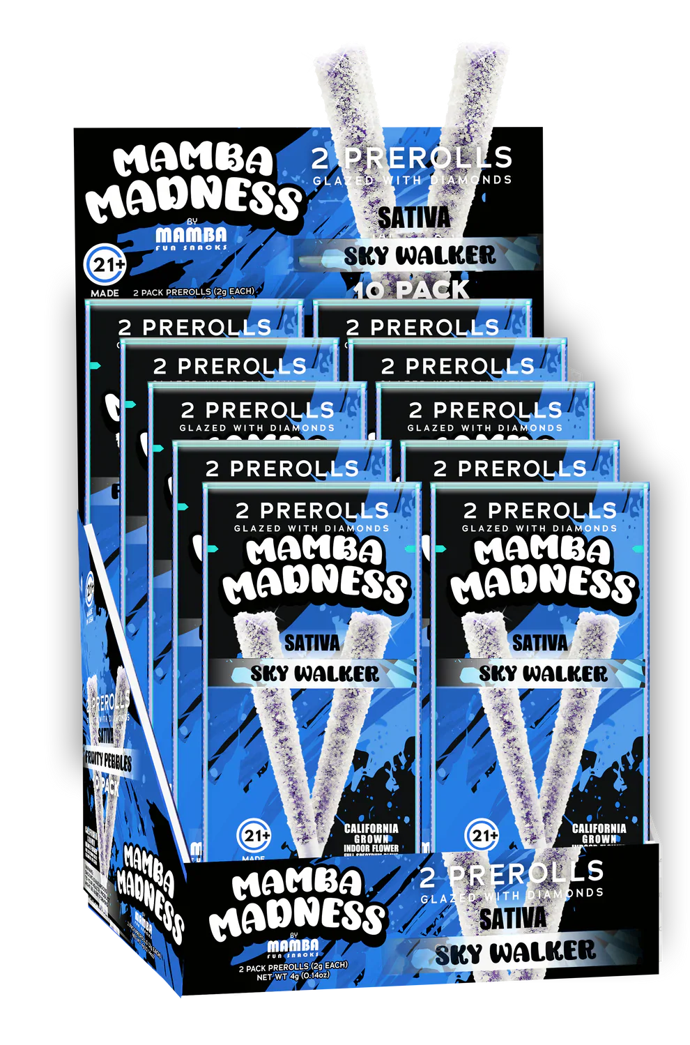 MAMBA MADNESS THC-A DIAMOND COATED 2 X 2 GRAM PRE ROLLS / PACK